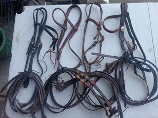 Used Western Bridles Lot Of 4
