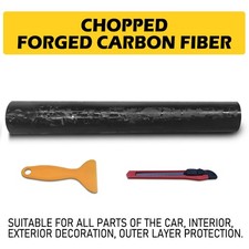 59inches L Gloss Forged Carbon Fiber Cf Black Vinyl Car Wrap Sticker Decal Trim