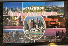 Postcard Hollywood & Los Angeles  California USA  Post Card