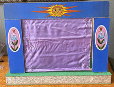 Vintage Mid Century Children's Fantasy Play Theater w/ 13 Hand Made Wire Puppets