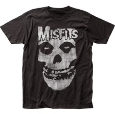The Misfits Distressed Skull Mens T Shirt Rock N Roll Punk Classic Tee New Black