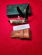 Moore Maker Matador Texas 6206 LL Liner Lock Large Trapper Knife Stag #41