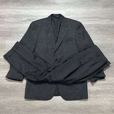 JoS A Bank Black Suit Men 41R / 35x31 2 Piece Pants 100 Wool