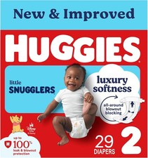 Huggies Diapers, Little Snugglers Baby Diapers, Size 2 12-18 lbs , 29 Count