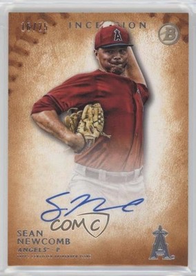 2015 Bowman Inception Prospect Auto Orange 16/25 Sean Newcomb #PA-SN Auto a2v