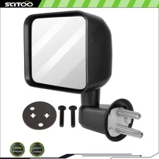 For 2007-2017 Jeep Wrangler Driver Side Black Exterior Mirror Manually Clear