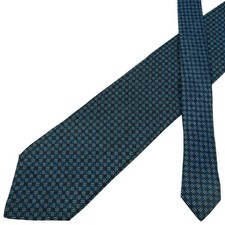 Fendi Tie Silk Navy Geometric Italy US Import Tax Included 