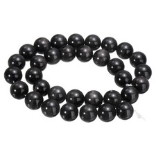 32pcs Black Cat's Eye Stone Beads 12mm Round Crystal Loose Bead