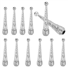12Pcs Bolo Tie Tips 2 Inch Long Alloy Tie Replacement End Caps Silver Tone