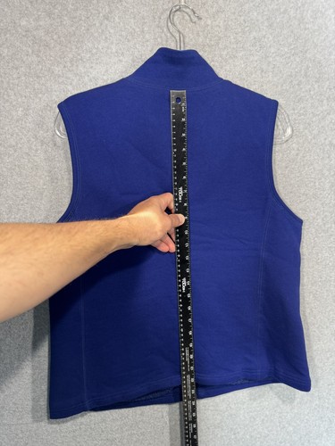 Coldwater Creek Vest Womens Large Blue Sherpa Lined Full Zip Sleeveless Pockets - Picture 8 of 9