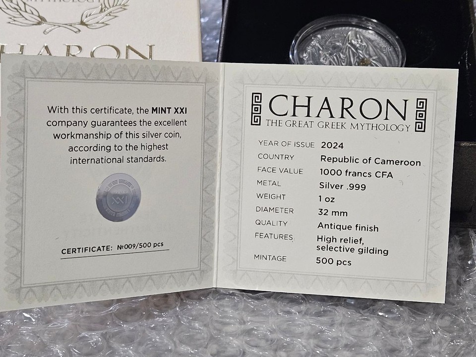 2024 CAMEROON CHARON The Great Greek Mythology Antique finish Silver ...