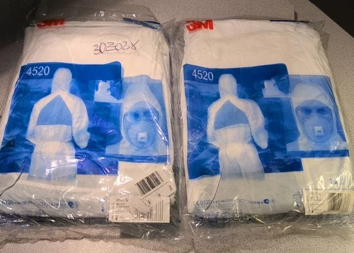 Lot of 2 3M 4520 Protective Lightweight Coverall TYPE 5/6, Size: Medium - product listing photo