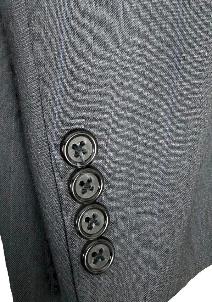 Blazer de Colección Burberrys para Hombres 40R Gris Lana Pura Rayas Traje Chaqueta EE. UU. Foto 4 de 4