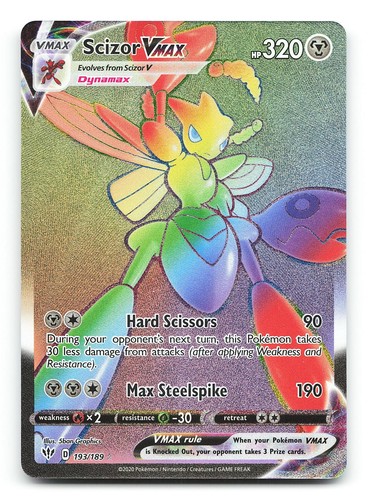 Scizor VMAX 193/189 Darkness Ablaze Holo Secret Rare Pokemon Card NM