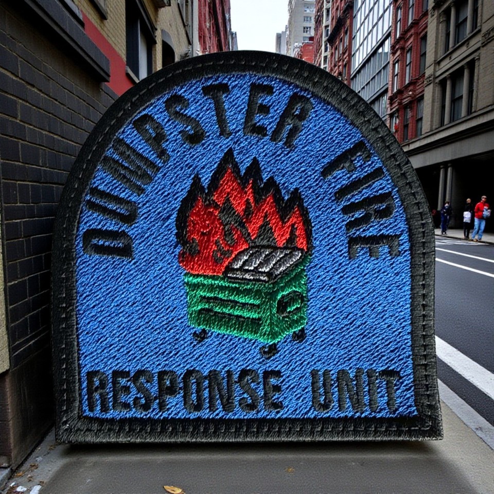 Dumpster Fire Response Unit Embroidery Patch 3.60" X 3.53" | eBay
