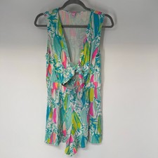 Lilly Pulitzer Greer Peak-A-Boo Romper Women's Size M Sleeveless Tie Front