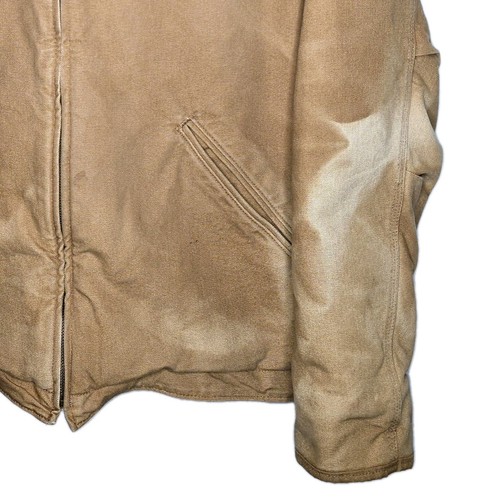 Carhartt Men's M Sherpa-Lined Relaxed Fit 0J4392 Washed Duck Hooded Jacket Faded - Picture 7 of 15