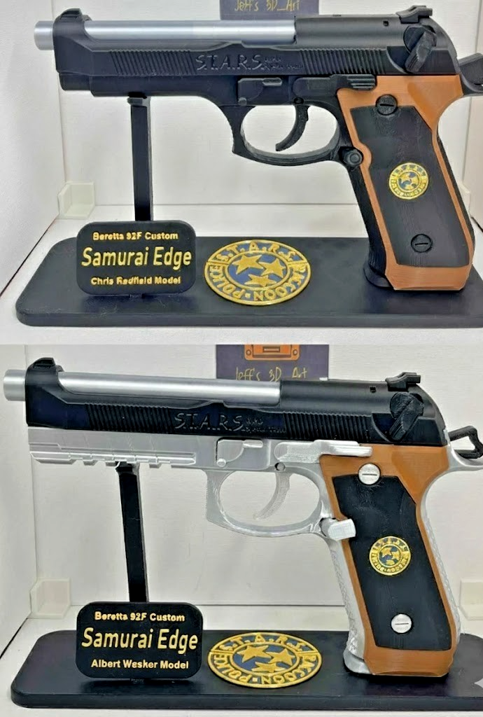 Beretta 92F Samurai Edge Resident Evil Moving Slide & Trigger 1:1