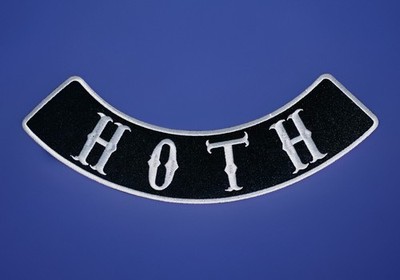HOTH Black Scroll Bottom Rocker Patch 12  Long Embroidered Silver Trim NEW