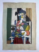 Pablo Picasso COA Art Painting Original Drawing Vintage Paper Signed