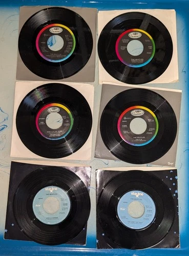 Lot Of 6 Beatles Singles - Condition Varies