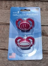 Wisconsin Badgers Orthodontic Pacifiers 2-Pack   Pink/White