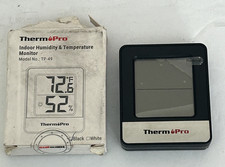 ThermPro TP-49 Indoor Humidity Temperature Monitor - Color Black - New