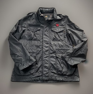 Alpha Industries Black Military Windbreaker Heart Patch Jacket Men s Large 