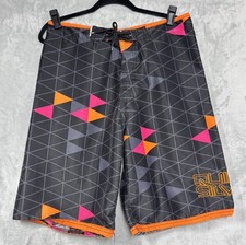 Quicksilver Boardshorts 32 Mens Geometric Multicolor Drawstring Pocket Swimwear