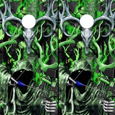 Cornhole Wraps Vinyl Decals Green Camo Bow Hunter Grim Reaper Deer Buck Skull