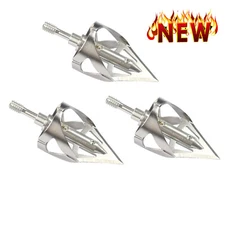 3X Broadheads 100 Grain Crossbow 360 Hunting Archery Bow Screw Arrows Points SI