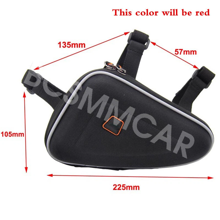 Bolsa de almacenamiento de sillín roja estuche de montaje bolsa accesorios para protector de motor de motocicleta Foto 2 de 4