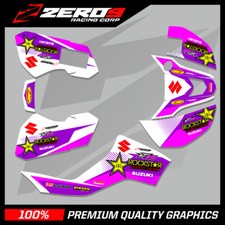 SUZUKI LTZ50 QUAD 06-018 GRAPHICS KIT DECAL KIT ROCKSTAR WHITE / PINK