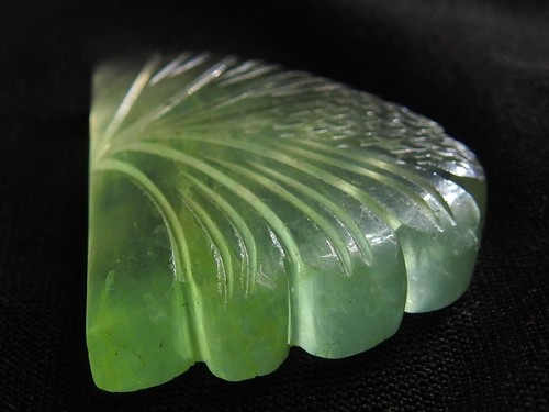 Green Fluorite Carved Cabochon 44X26X8 MM Approx Fancy Shape Handmade Gemstone - Picture 6 of 10