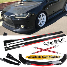 For 09-15 Mitsubishi Lancer Front Bumper Lip Splitter Spoiler Side Skirt Bod Kit