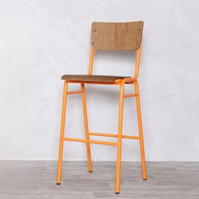 WOODEN BAR STOOL ORANGE FRAME STOOL BREAKFAST BAR STOOL COUNTER STOOL