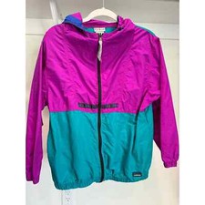 Vintage L.L. Bean Windbreaker Anorak Jacket Multicolor Aztec Hooded Size YL