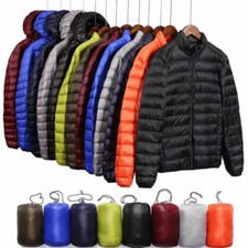 Men's Duck Down Jacket Winter Ultralight Coat Hooded Puffer Jacket Bubble Coat