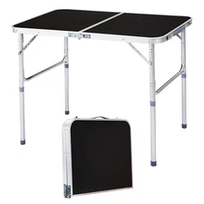 3ft Aluminum Alloy Folding Table Black