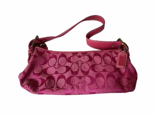 Coach - Authentic Signature Y2K Demi Baguette Bag - Bright Pink - Afbeelding 1 van 5