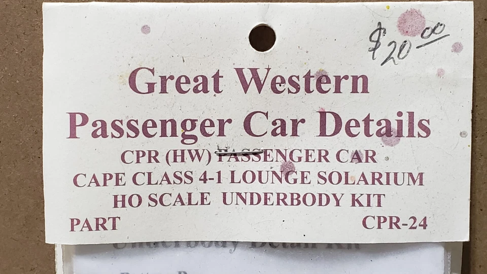 Great Western - HO - Canadian Pacific (CP) HW Passenger Car Detail Kit - CPR-24 - Image 2 of 4