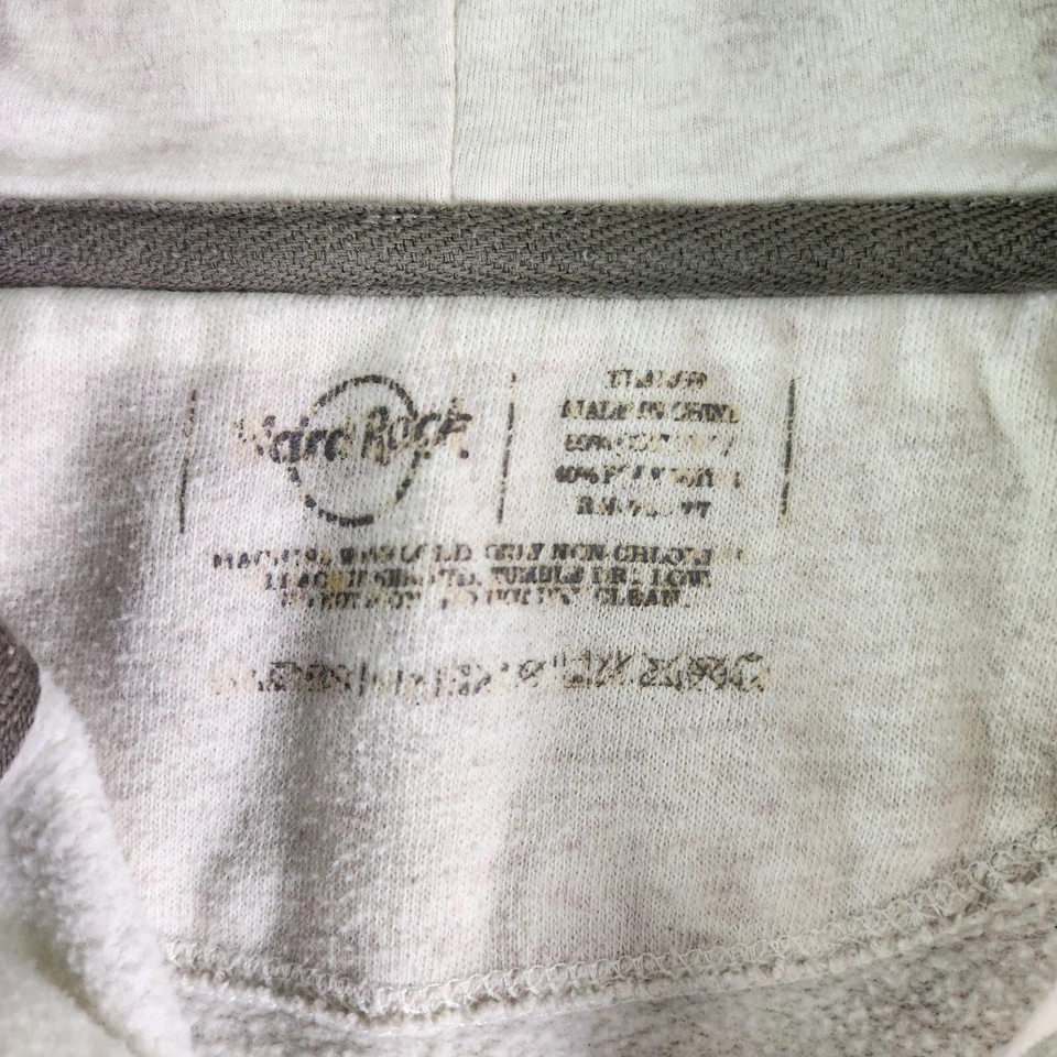 Hard Rock Cafe San Francisco Med Zip-Up Cream Hoodie Lyrics Graphic Sweatshirt - Image 4 of 4