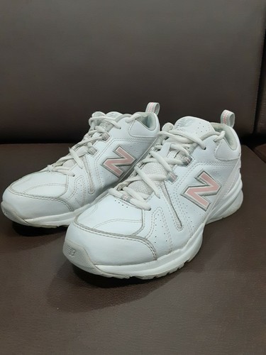 White Pink Leather Athletic Shoes 