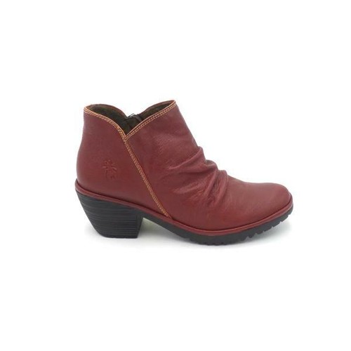 FLY London Leather Ruched Ankle Boots 