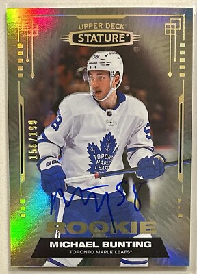 21-22 UD Stature Hockey 🔥 MICHAEL BUNTING 🔥 Rookie RC Auto 156/199 (#195)