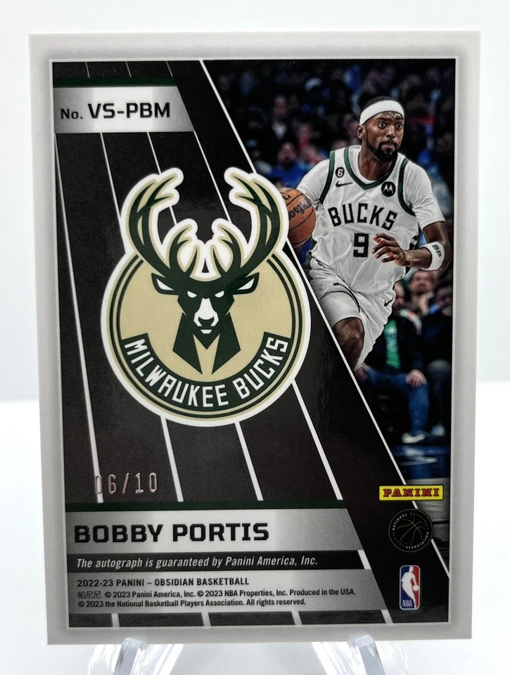 2022-23 Panini Obsidian Bobby Portis Volcanic Yellow Electric Etch Auto /10 - Image 2 of 3