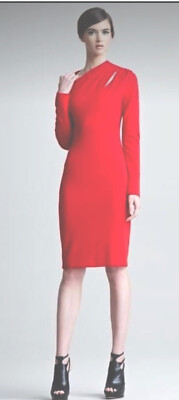 ESCADA SZ 36 Doriana Pointe Sheath Cocktail Dress In Lacquer Flawless
