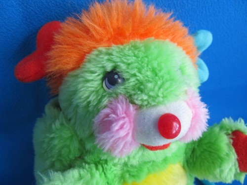 PUTTER verde 8" peluche puff ball POPPLES DOLL giocattolo morbido MATTEL anni 80 VINTAGE 1986 - Foto 2 di 8