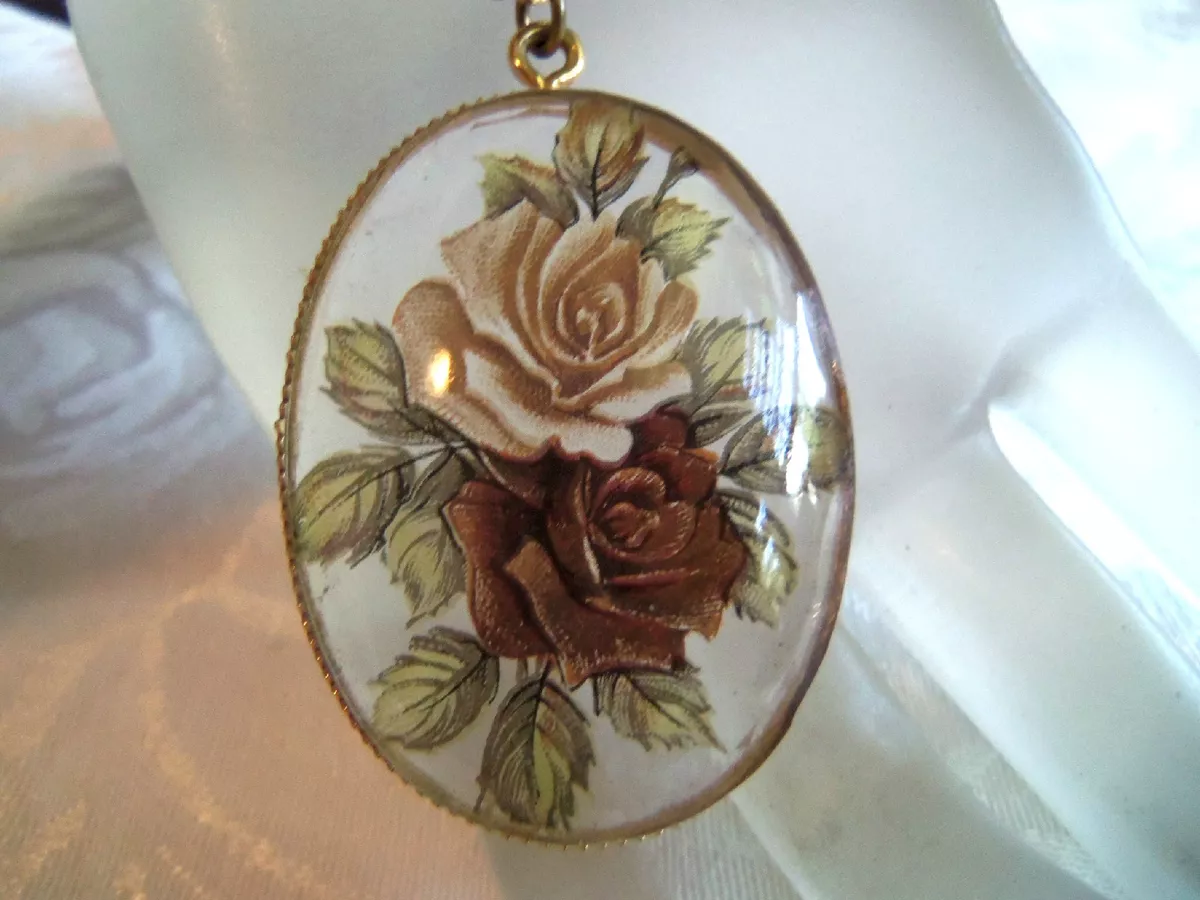 Glass sale rose necklace