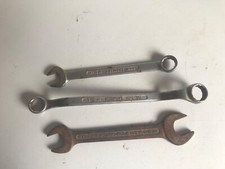 Vintage Sidchrome 7/8 - 1/2 BS Ring, 7/16 BS Combination & 1/2- 9/16 BS open End